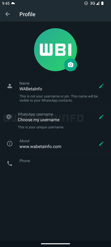 WhatsApp username