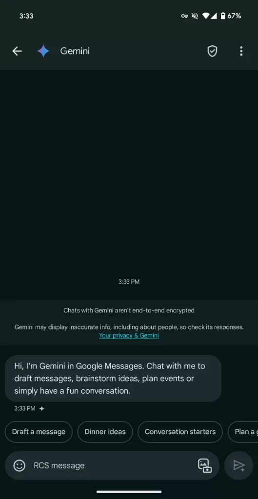 Google Gemini messaggi