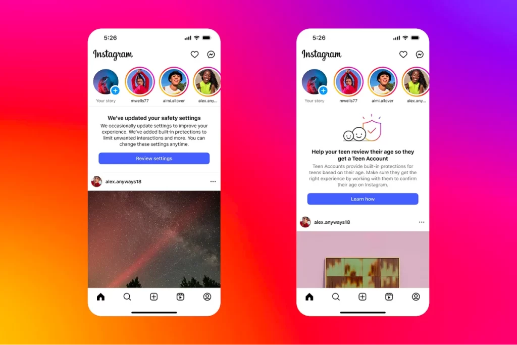 Instagram AI minori